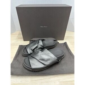 Rick Owens Size 36 Mobius Granola Sandal Slides Pelle in Gunmetal MSRP $1100
